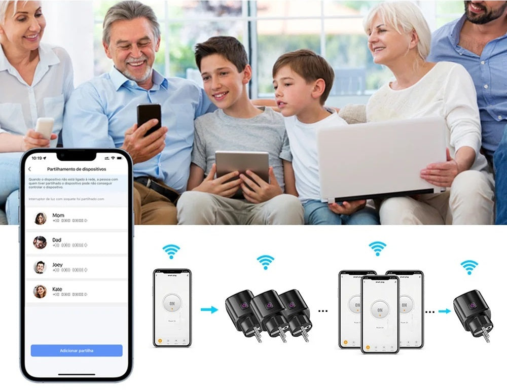 WiFi és Bluetooth intelligens aljzat 20A EU